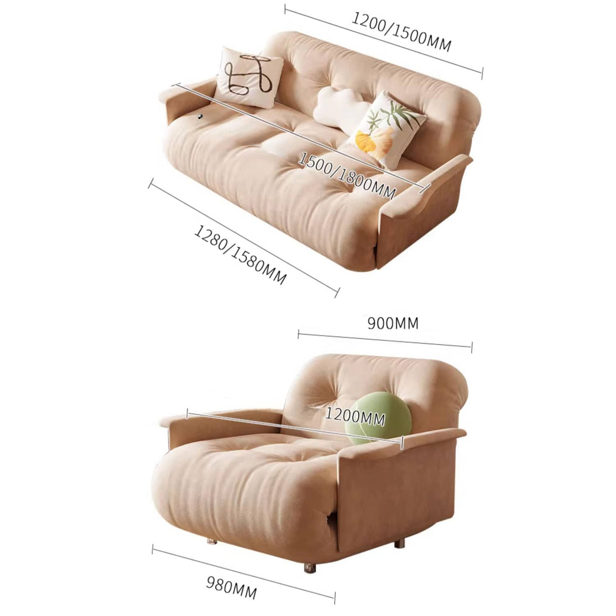 Luxurious Beige Leathaire Sofa - Ultimate Comfort and Style for Your Living Room fbby-1395