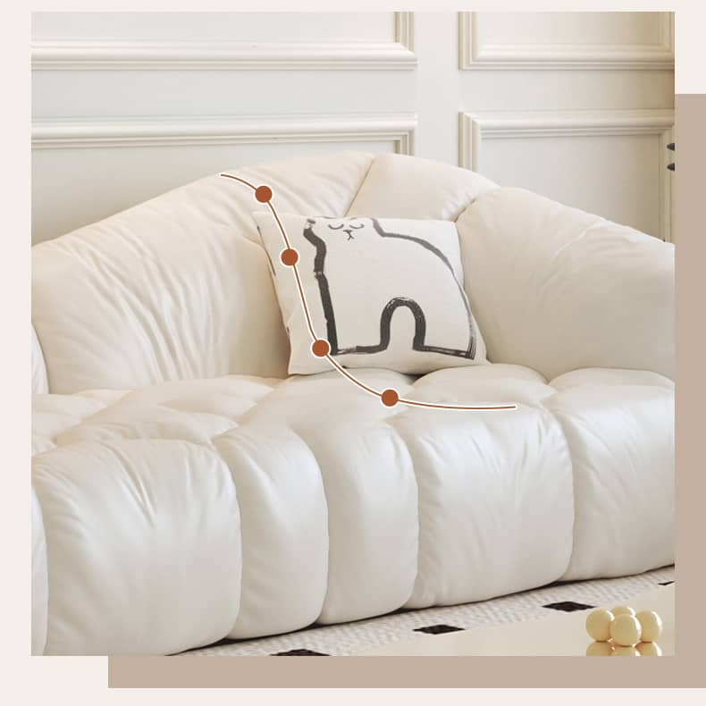 Elegant Beige and Black Sofa with Solid Wood Frame and Faux Leather Accents fbby-1408