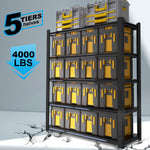 72.05 Inch Tall Black Metal Shelves with 5 Removable Dividers Are High Capacity and Load Bearing for Garages, Kitchens and Offices(72*47.27*23.62) W328P193845-djyc