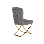 Dining Chair Set of 2, grey velvet Backrest and golden Metal legs.For Modern Kitchen Dining Room Chair for Kitchen Living Modern decorative Leisure chairs Office chairs W1727P195279-djyc