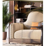 Elegant Ash Wood Pine Sofa with Unique Curved Design and Plush Cushions - Perfect for Modern Living Spaces fbgym-4749