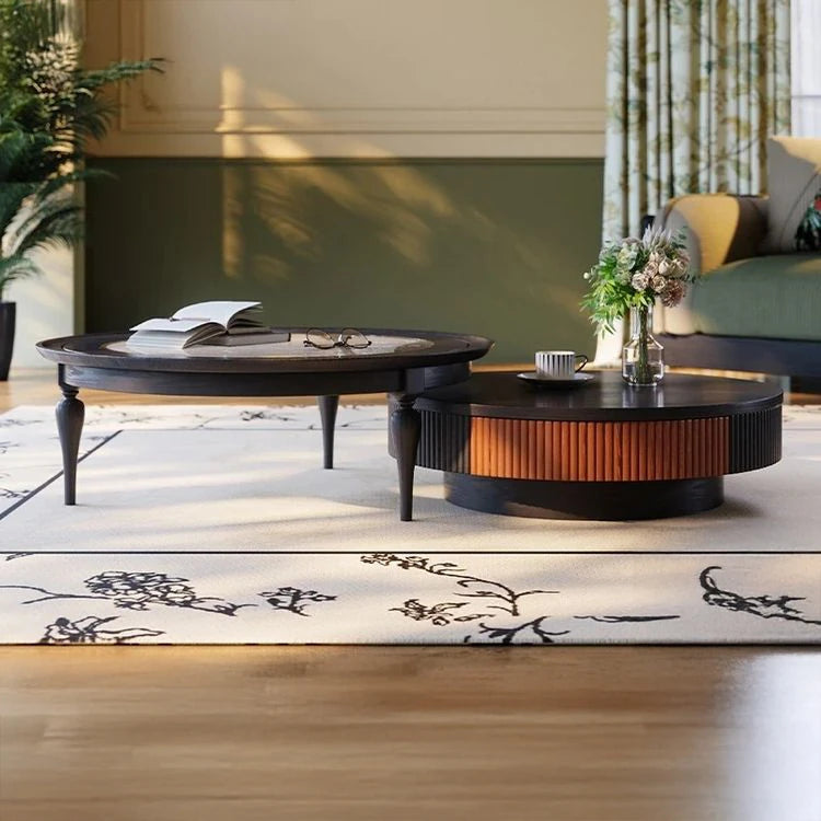 Elegant Ash Wood and Glass Coffee Table Set – Modern Living Room Centerpieces fbgym-4750