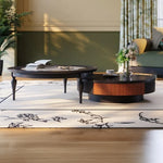 Elegant Ash Wood and Glass Coffee Table Set – Modern Living Room Centerpieces fbgym-4750