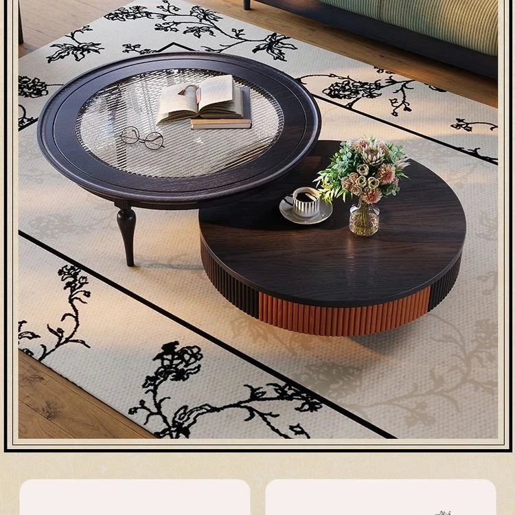 Elegant Ash Wood and Glass Coffee Table Set – Modern Living Room Centerpieces fbgym-4750