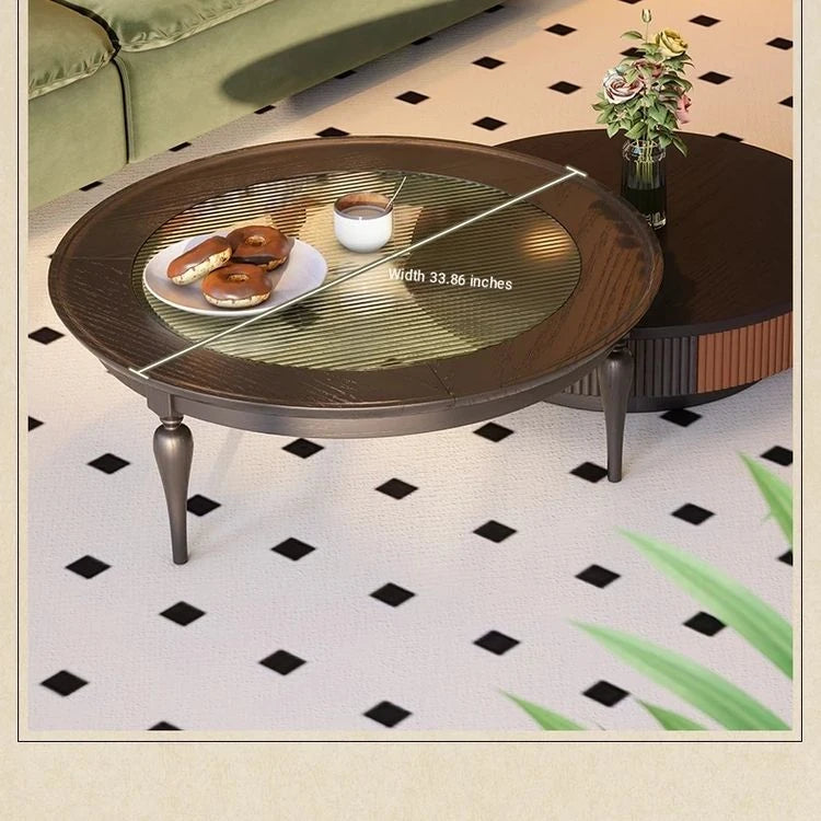 Elegant Ash Wood and Glass Coffee Table Set – Modern Living Room Centerpieces fbgym-4750