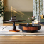 Stylish Ash Wood and Stainless Steel Coffee Table - Modern Home Décor Accent Piece fbgym-4751