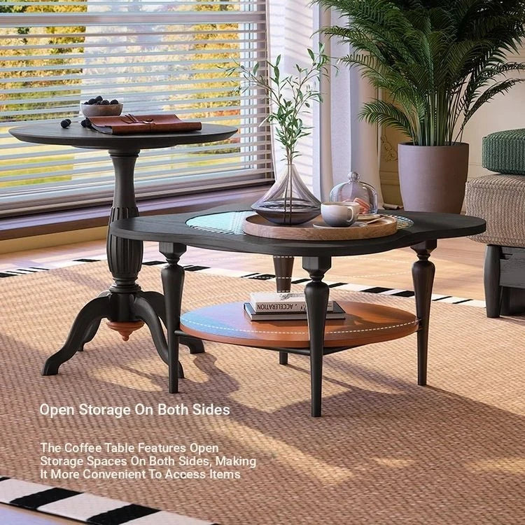 Stylish Ash Wood and Glass Coffee Table with Rounded Corners – Perfect for Modern Living Spaces fbgym-4752