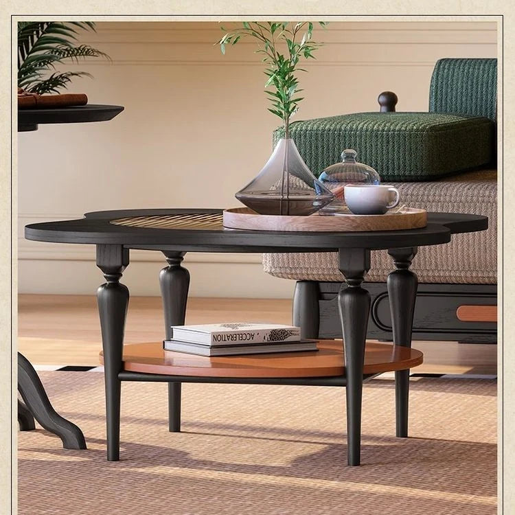 Stylish Ash Wood and Glass Coffee Table with Rounded Corners – Perfect for Modern Living Spaces fbgym-4752