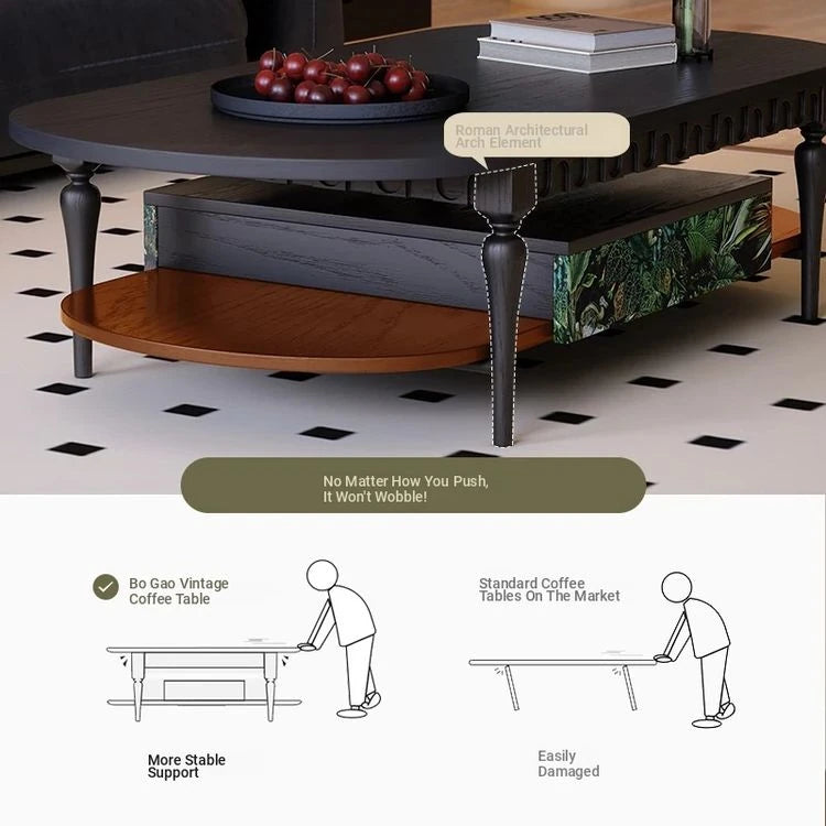 Stylish Ash Wood Coffee Table – Modern Design for Living Room and Workspace – Oval Shape, Perfect for Small Spaces – Easy to Assemble and Elegant Finish fbgym-4754