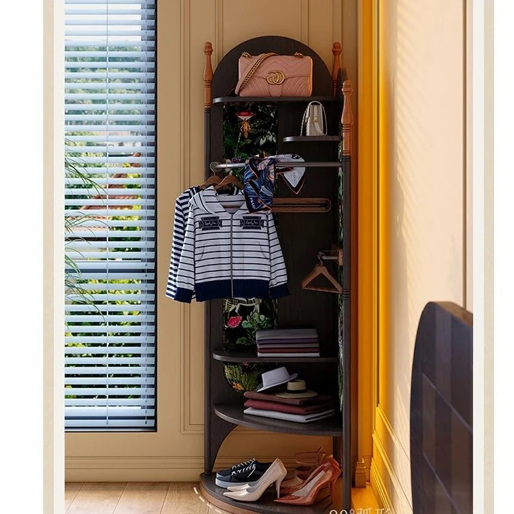 Stylish Ash Wood Storage Rack with Glass Accent - Perfect for Organizing Your Space! fbgym-4755