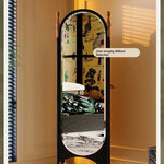 Stylish Ash Wood Storage Rack with Glass Accent - Perfect for Organizing Your Space! fbgym-4755