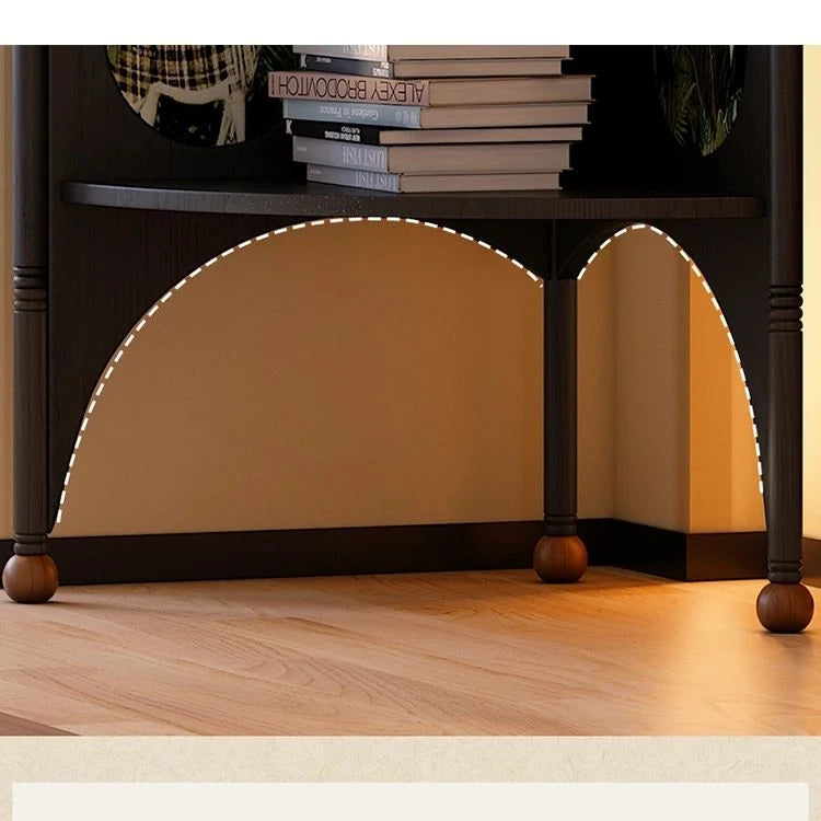 Stylish Ash Wood Storage Rack - Elegant Corner Bookshelf Unit for Modern Home Décor fbgym-4757