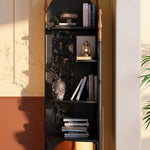 Stylish Ash Wood Storage Rack - Elegant Corner Bookshelf Unit for Modern Home Décor fbgym-4757