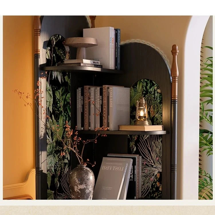 Stylish Ash Wood Storage Rack - Elegant Corner Bookshelf Unit for Modern Home Décor fbgym-4757