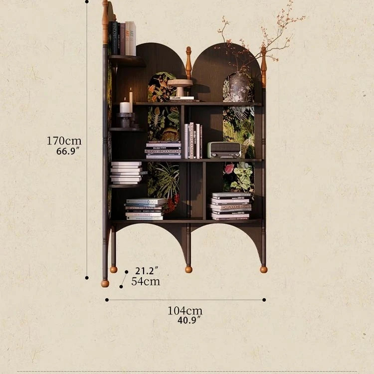 Stylish Ash Wood Storage Rack - Elegant Corner Bookshelf Unit for Modern Home Décor fbgym-4757