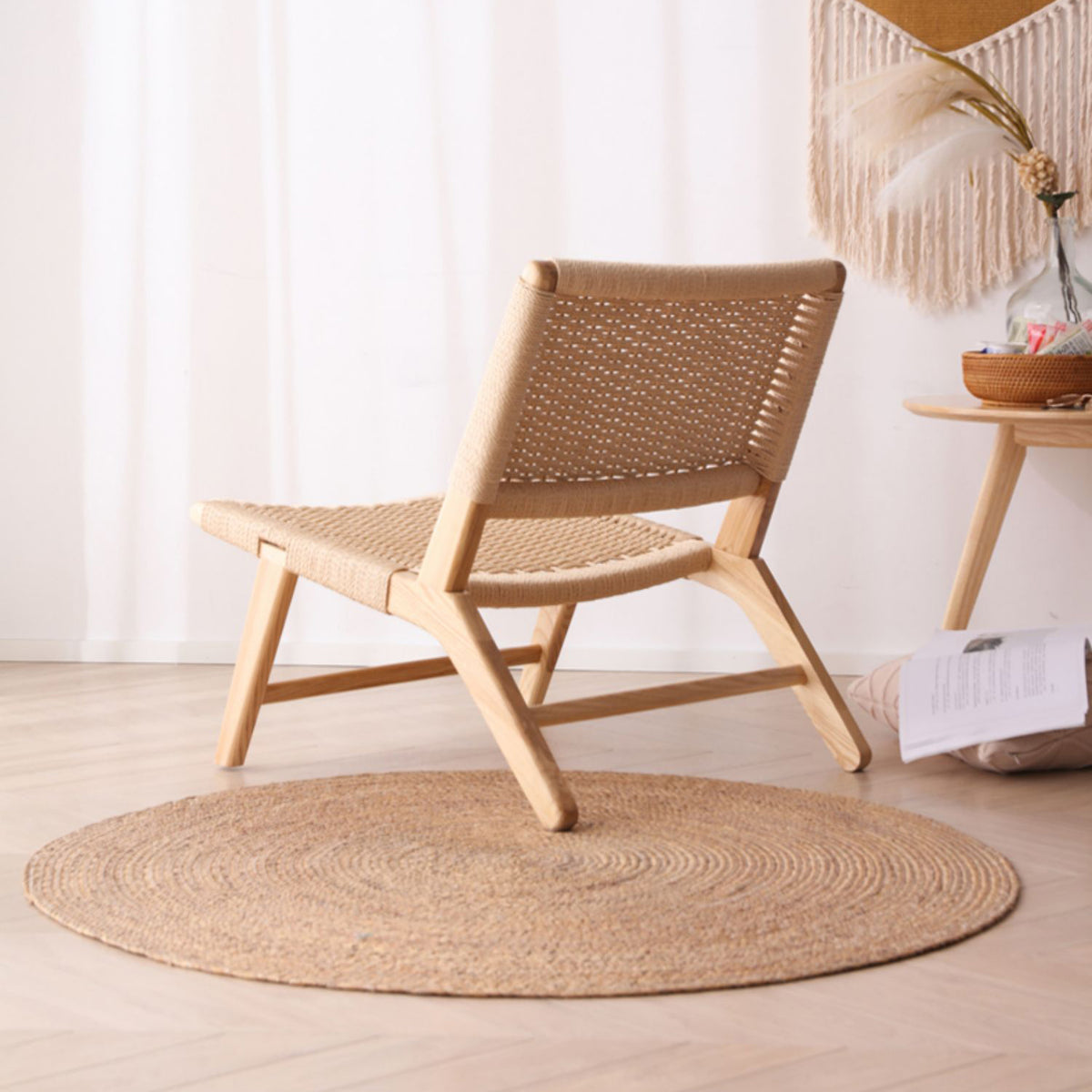 Elegant Ash Wood Chair for Modern Decor | Natural Wood Finish fcf-1480