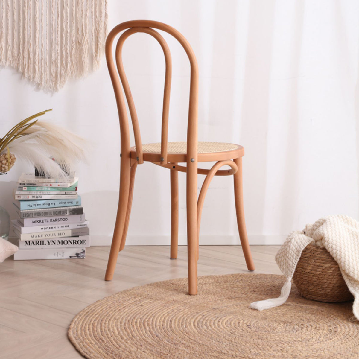 Stunning Beech & Rattan Natural Wood Chair for Elegant Interiors fcf-1481