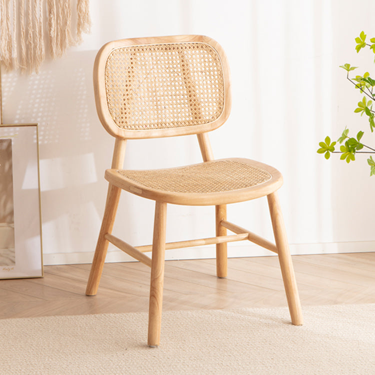 Natural Wood and Rattan Chair - Stylish and Durable Seating Solution fcf-1484