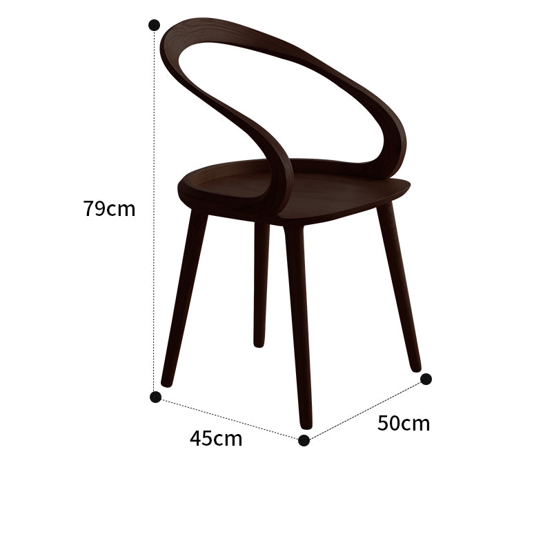 Elegant Natural Wood Chair in Classic Brown and Black Ash Finish fcf-1486