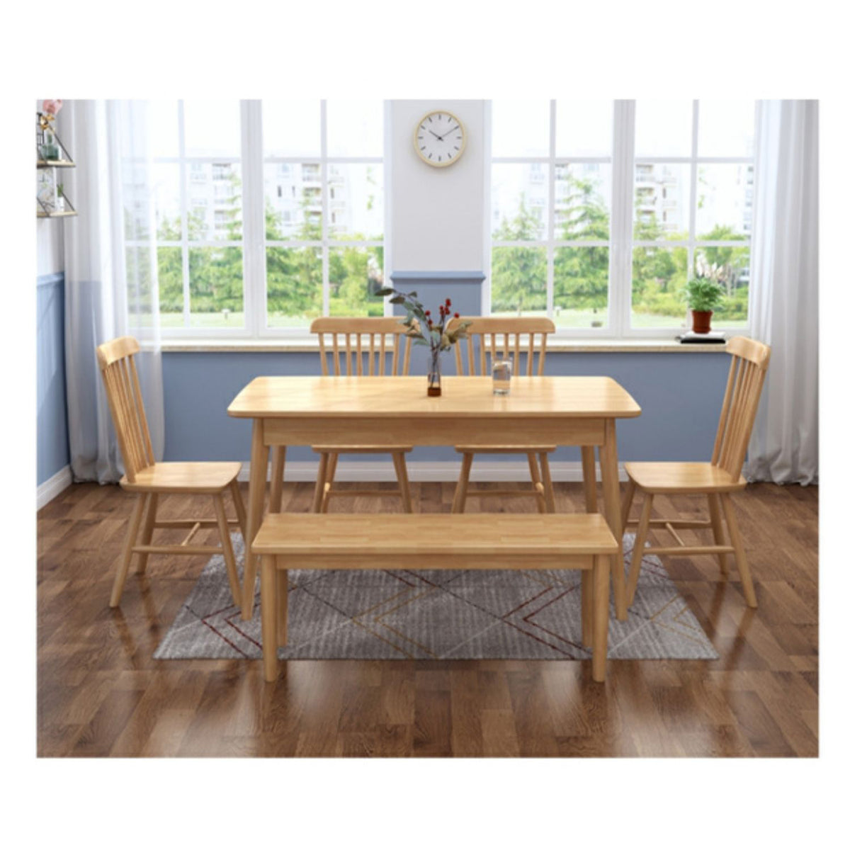 Elegant Brown Natural Wood Table - Perfect for Living and Dining Rooms fcf-1489