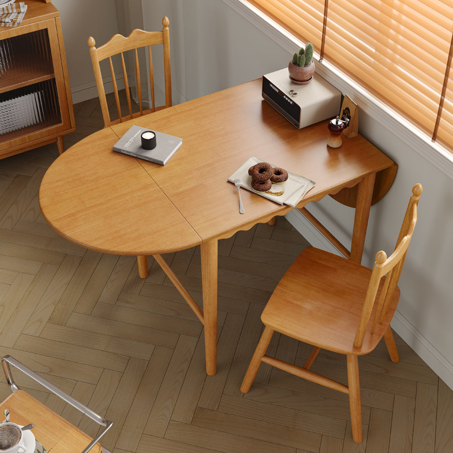 Premium Natural Wood Table - Stylish Brown with Light Black Accents fcf-1495