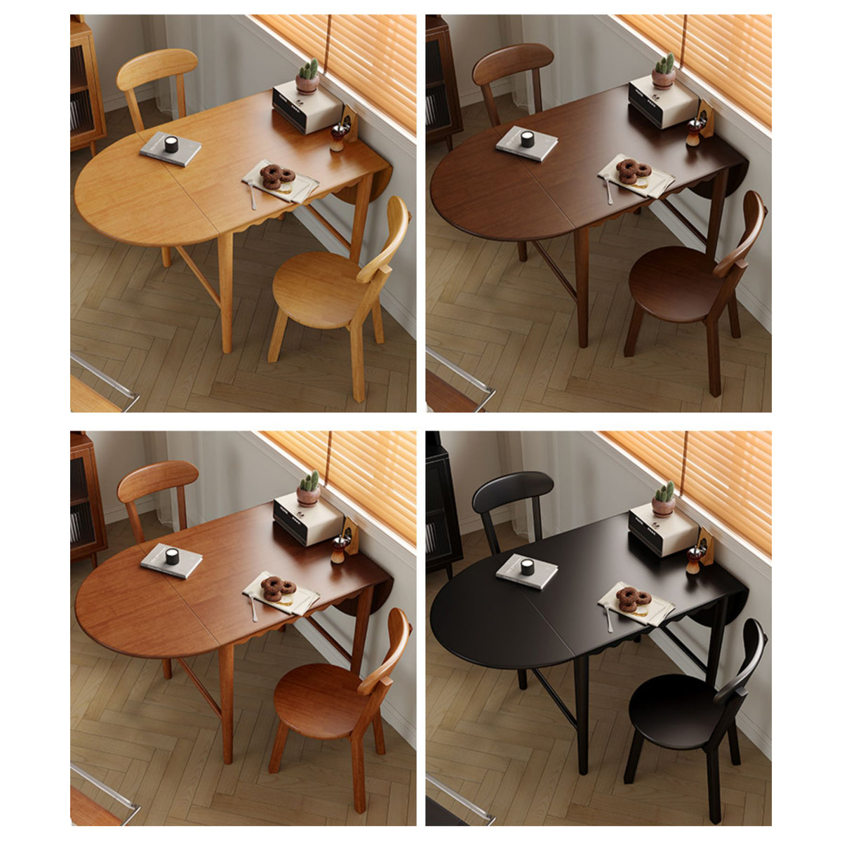 Premium Natural Wood Table - Stylish Brown with Light Black Accents fcf-1495