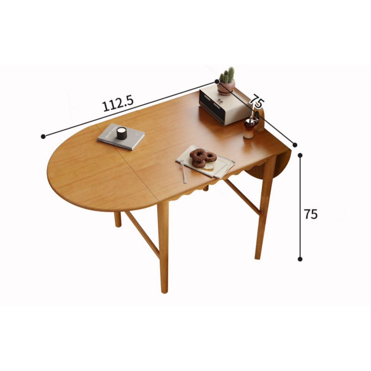 Premium Natural Wood Table - Stylish Brown with Light Black Accents fcf-1495