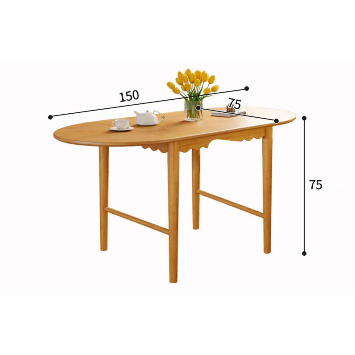 Premium Natural Wood Table - Stylish Brown with Light Black Accents fcf-1495