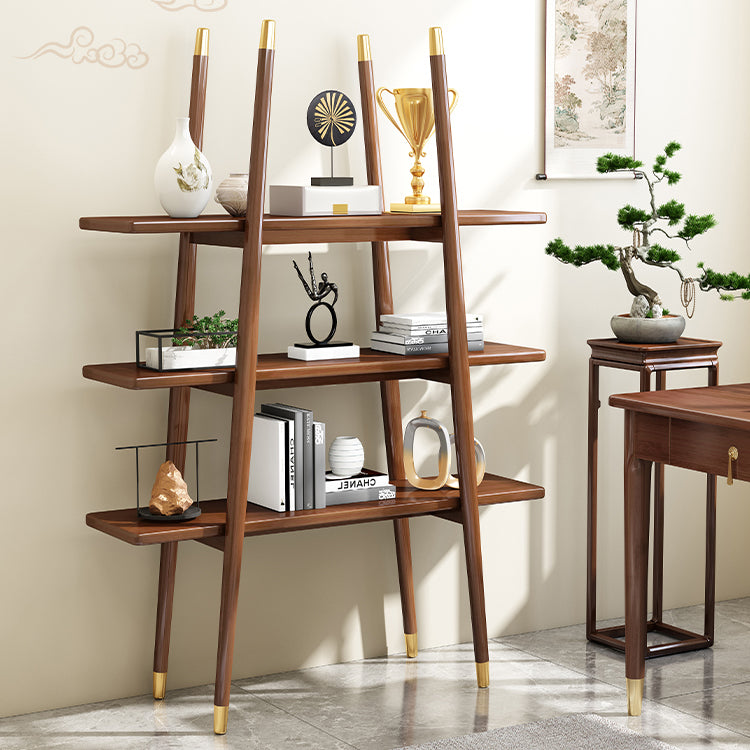 Stylish Natural Wood Storage Rack - Elegant Brown and White Finish fcf-1499