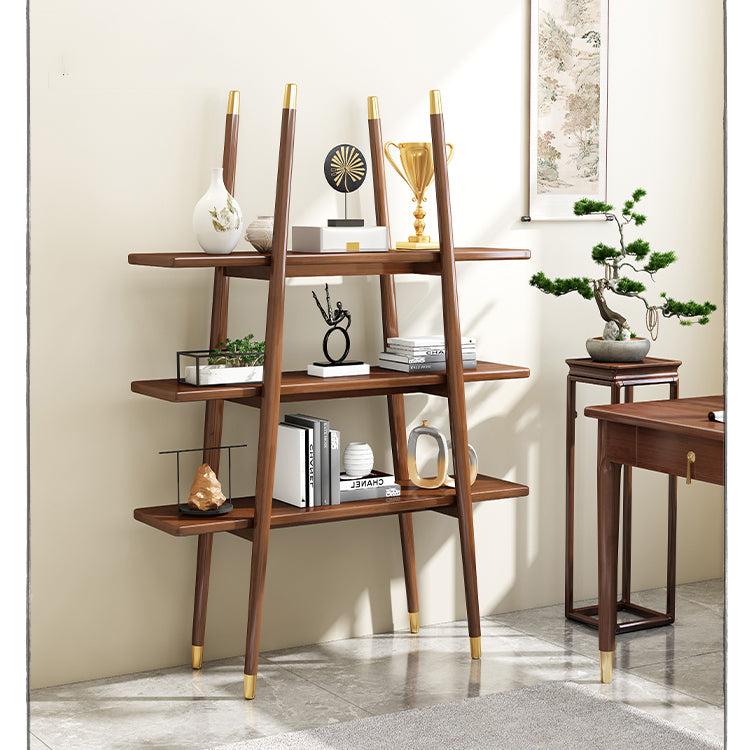 Stylish Natural Wood Storage Rack - Elegant Brown and White Finish fcf-1499