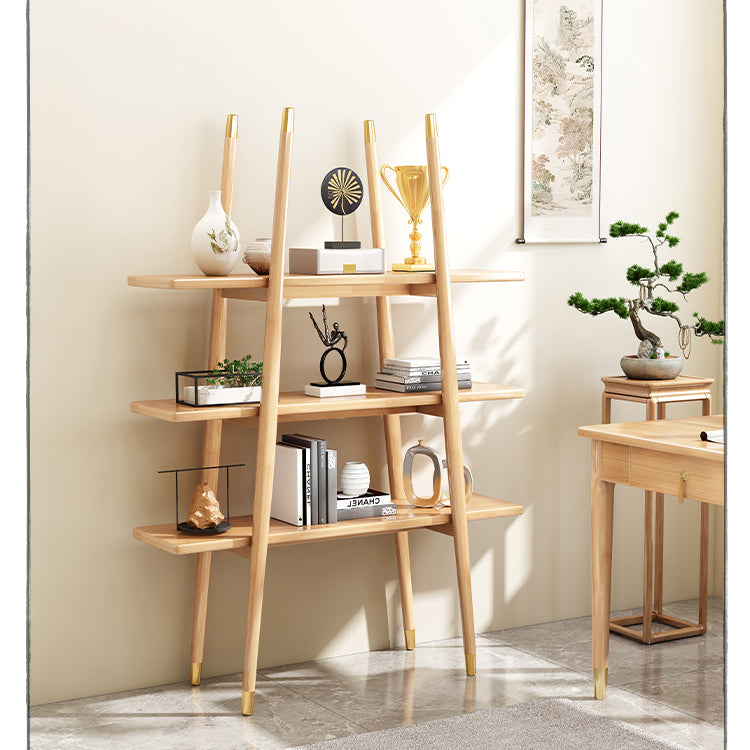 Stylish Natural Wood Storage Rack - Elegant Brown and White Finish fcf-1499