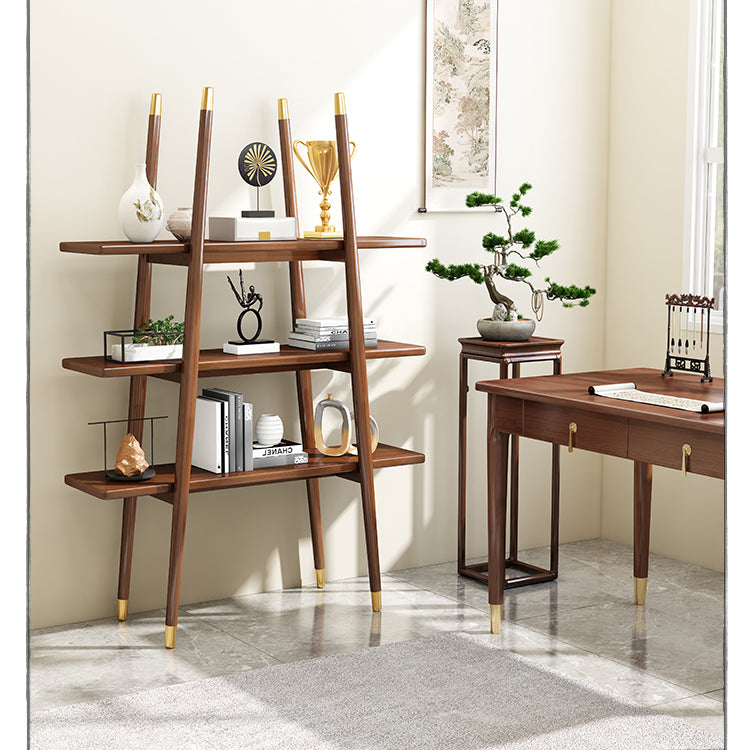 Stylish Natural Wood Storage Rack - Elegant Brown and White Finish fcf-1499