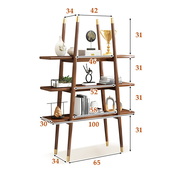 Stylish Natural Wood Storage Rack - Elegant Brown and White Finish fcf-1499