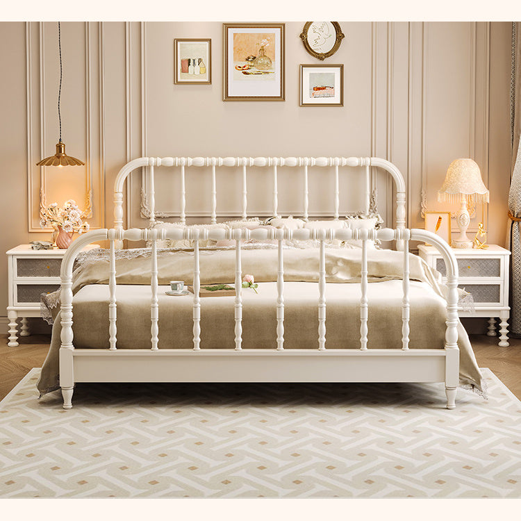 Elegant Solid Wood Bed Frame in White and Golden Ash Finish – Premium Pine Wood Construction fcf-281