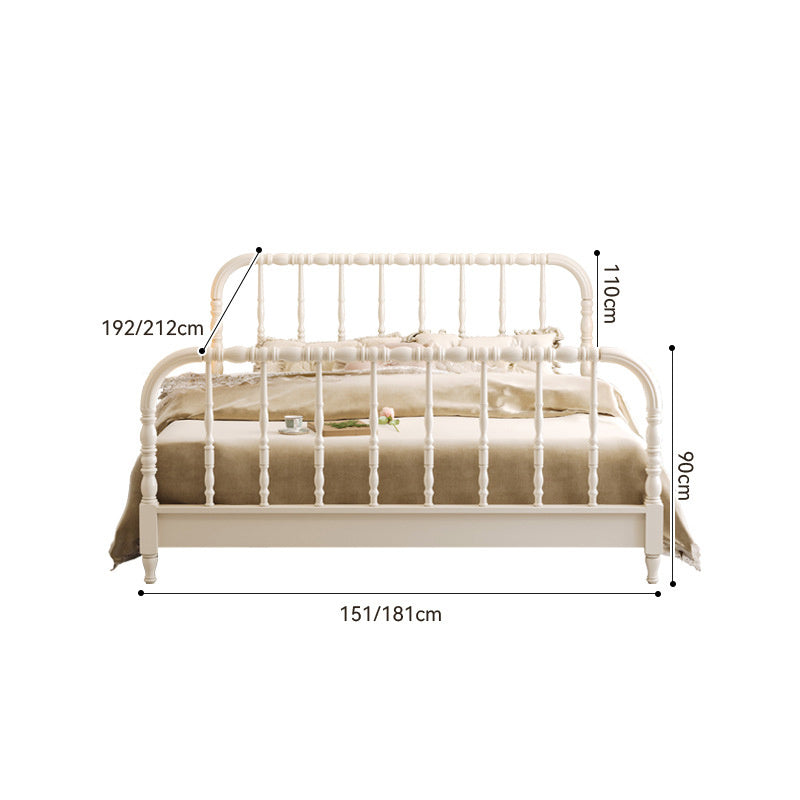 Elegant Solid Wood Bed Frame in White and Golden Ash Finish – Premium Pine Wood Construction fcf-281