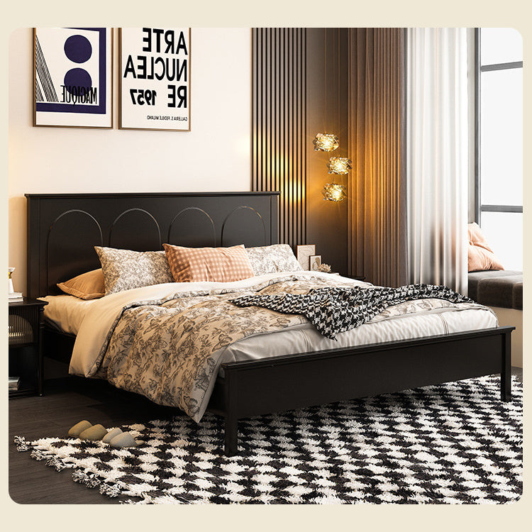 Elegant Solid Wood Bed Frame - Premium Black & White Design with Durable Rubberwood and Pine fcf-291