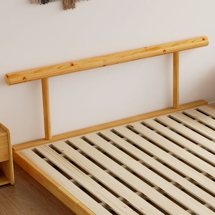 Luxury Bed Frame: Durable Natural Rubber Wood & Elegant Pine Wood Finish fcf-294