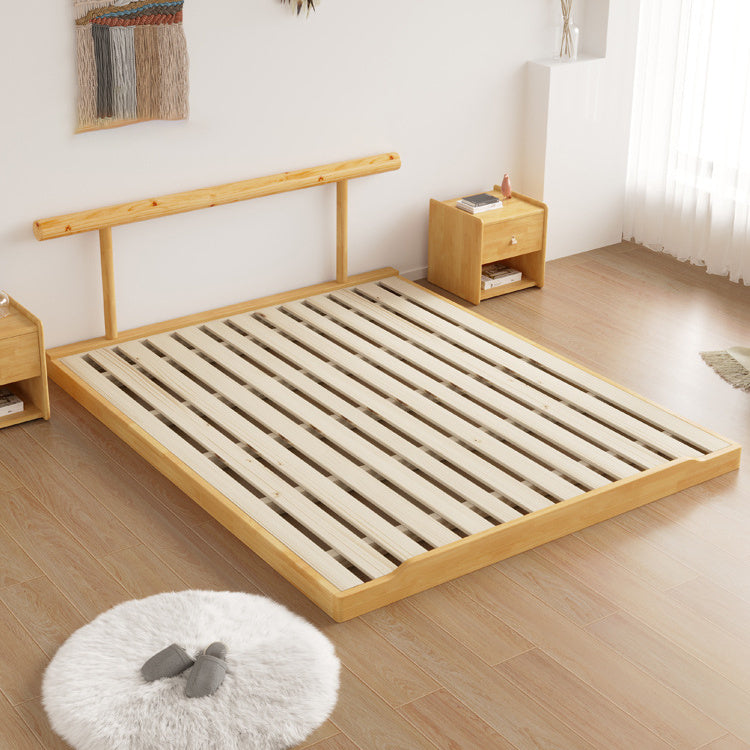 Luxury Bed Frame: Durable Natural Rubber Wood & Elegant Pine Wood Finish fcf-294