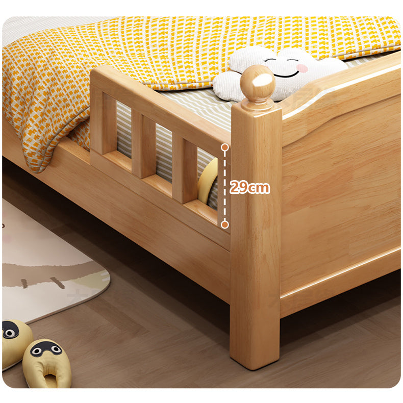 Solid Pine Wood Bed Frame - Natural White & Brown Finish fcf-308