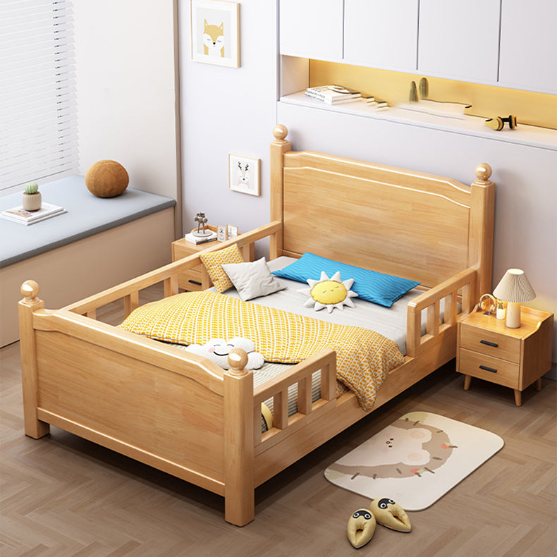 Solid Pine Wood Bed Frame - Natural White & Brown Finish fcf-308