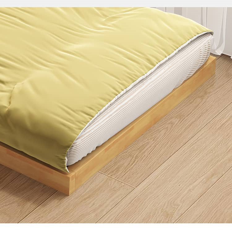 Premium Natural Brown Bed Frame - Solid Rubber Wood & Pine Wood Construction fcf-311