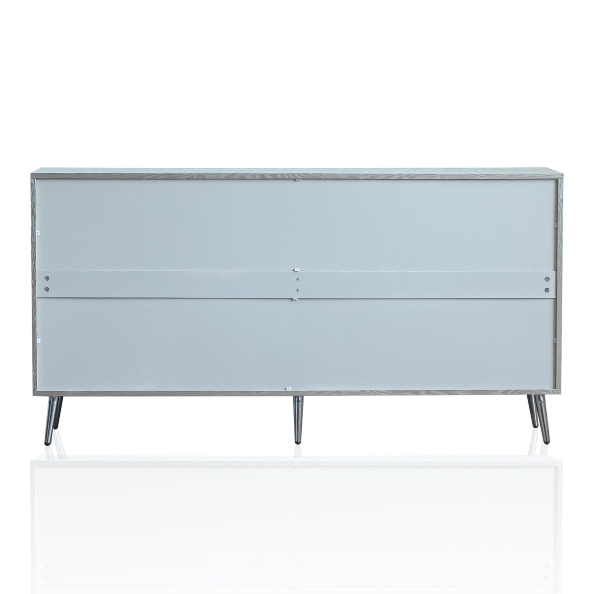 Modern Lacquered 4 Door Wooden Cabinet Sideboard Buffet Server Cabinet Storage Cabinet, for Living Room, Entryway, Hallway, Office, Kitchen and Dining Room, Champagne Silver W1435P191609-djyc