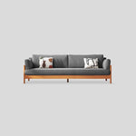 Stylish Beige & Green Corduroy Sofa with Light Brown and Gray Accents - Cherry Wood Frame fcp-1281