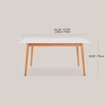 Elegant White & Gray Sintered Stone Table with Cherry Wood Finish - Modern Design fcp-1282