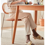 Elegant White & Gray Sintered Stone Table with Cherry Wood Finish - Modern Design fcp-1282