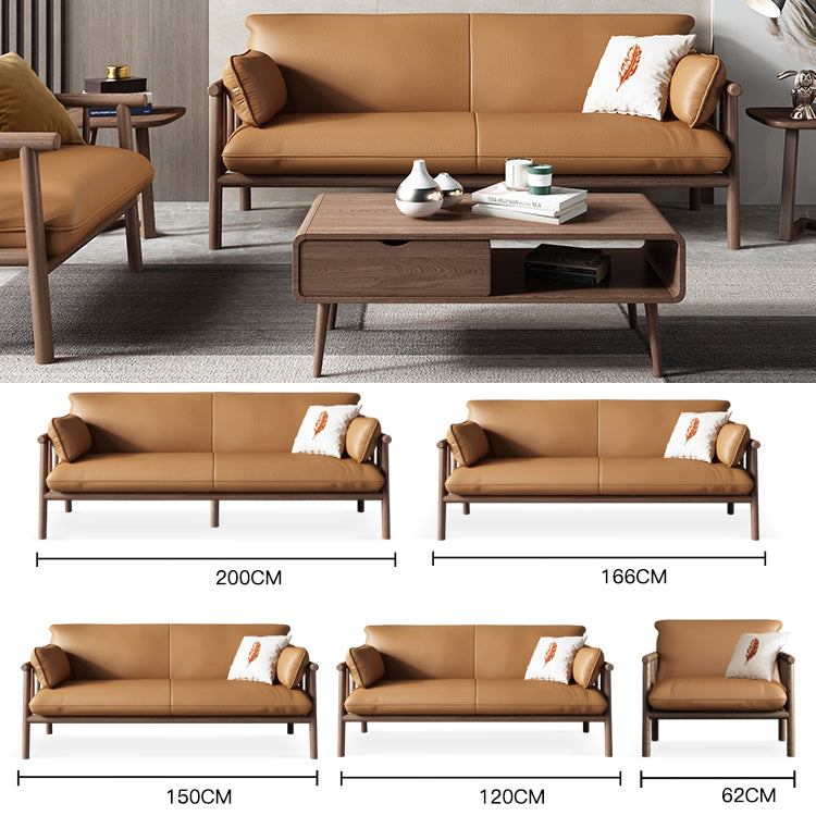 Stylish Modern Sofa – Light Brown, Black, White, Gray | Durable Rubber Wood & Luxurious Faux Leather fcp-1288