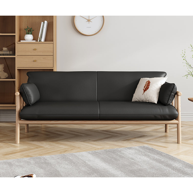 Stylish Modern Sofa – Light Brown, Black, White, Gray | Durable Rubber Wood & Luxurious Faux Leather fcp-1288