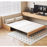 Premium Beige Gray Sofa with Zelkova Wood Frame and Cotton-Linen Upholstery fcp-1291