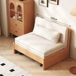 Premium Beige Gray Sofa with Zelkova Wood Frame and Cotton-Linen Upholstery fcp-1291