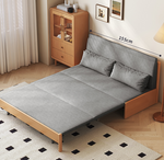 Premium Beige Gray Sofa with Zelkova Wood Frame and Cotton-Linen Upholstery fcp-1291